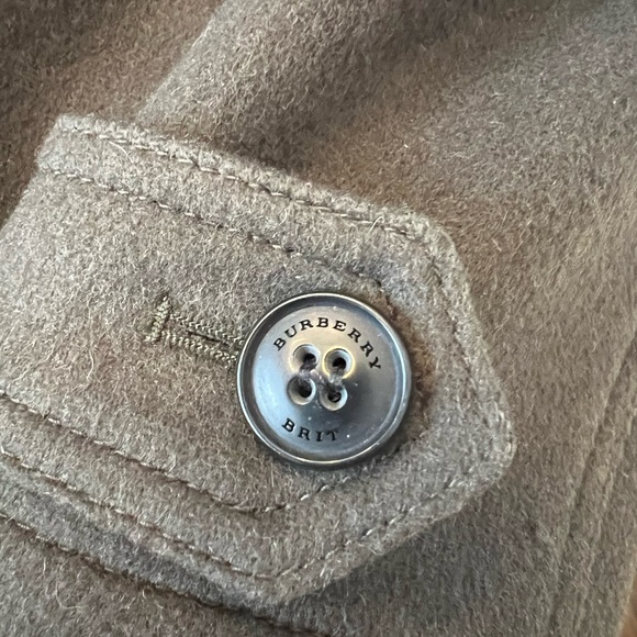 Authentic Burberry Women’s Wool with Toggles Coat, Pea Coat, Green, Size 14 - Picture 10 of 13